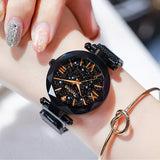 Luxury Women Watches Magnetic Starry Sky Female Clock