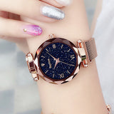 Luxury Women Watches Magnetic Starry Sky Female Clock